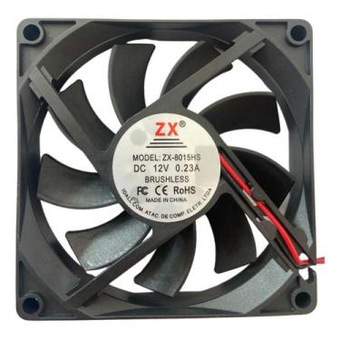 Imagem de Micro Ventilador Cooler Ventoinha 80x80x15mm 12v Com Fio Para Arduino 