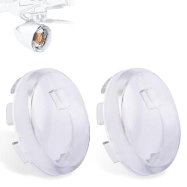 Imagem de HOKUOTOLITE Kit de lentes de seta, capas de lentes de substituição de luz de seta dianteira/traseira para Harley Sportster 883 1200/Touring Road King Electra Glide Street Glide/Softail/Dyna/V-Rod,