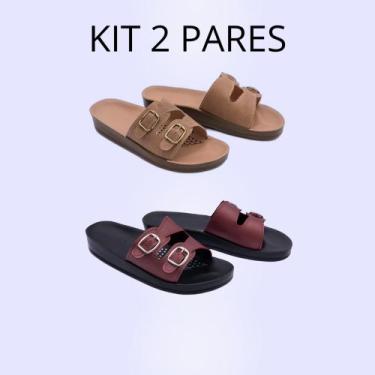 Imagem de Kit 2 Chinelo  Feminino Confortavel Ortopédico Esporão - Terapia dos P