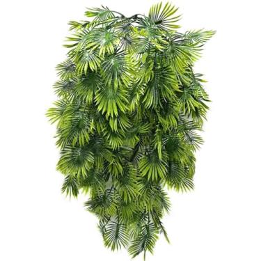 Imagem de Plantas de videira artificiais penduradas, plantas de hera tropical de plástico falso, folhas de leque de samambaia de Boston para ambientes internos e externos, jardim, porta, parede, festa de