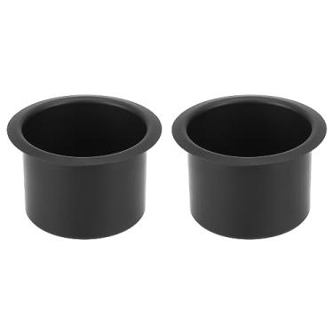 Imagem de X AUTOHAUX 2 peças de aço inoxidável suporte de bebida para copo de garrafa de substituição preto para barcos marinhos RVs