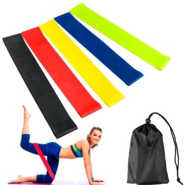 Imagem de Kit 5 Faixas Elásticas Academia Casa Treinamento Musculação