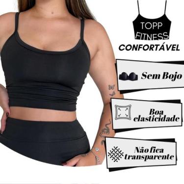 Imagem de Top Alcinha Sem Bojo Academia Fitness Suplex - Fits Life, Preto, M