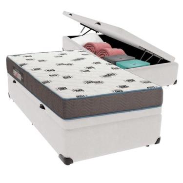 Imagem de Cama Box Baú Solteiro Branco + Colchão Light D33 Ortobom