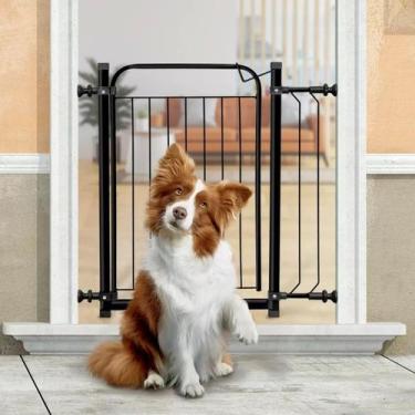 Imagem de Portão Grade Pet Aramado para Cães Bebês 80 cm Preto - Itacom