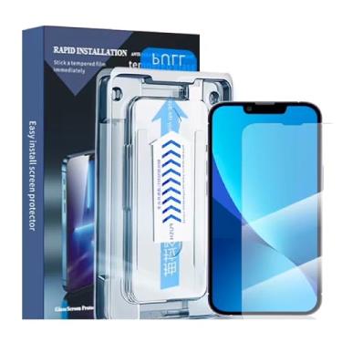 Imagem de MAGIC DEVIL [pacote com 3] [6 unidades] EZ FRAME 9H livre de poeira HD protetor de tela de vidro temperado kit de instalação fácil para iPhone 13 Pro Max, iPhone 14 Plus - kit de película de cobertura