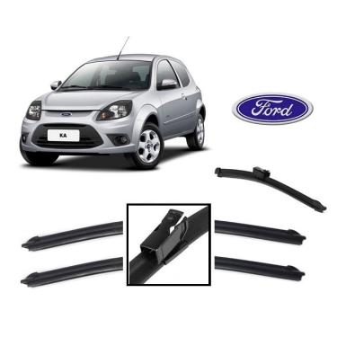 Imagem de Kit 3 Palhetas Limpador de Parabrisa Dianteiro + Traseiro Ford Ka 2010 ate 2012