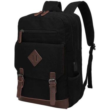 Imagem de Mochila de lona Modoker Mochila vintage para laptop de 15,6"