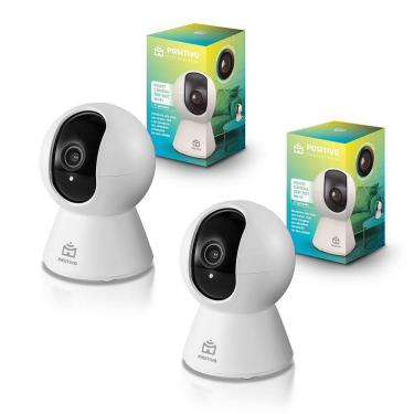 Imagem de Kit 2 Smart Câmera 360° Bot Wi-fi 2ª Geração Positivo Casa Inteligente FHD Noturna Suporte A Microsd 128GB