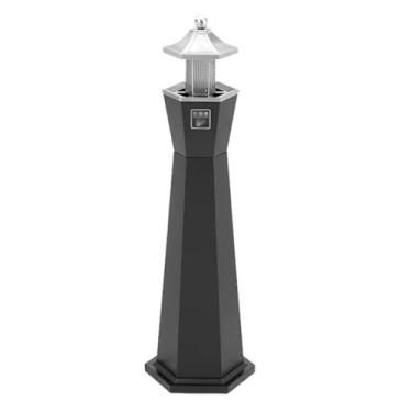 Imagem de Lixeira para Área Externa Coluna de ponta de cigarro de aço inoxidável ao ar livre shopping área de fumo público extintor de fumaça cinzeiro em pé Lixeira para Área Externa(Silver)
