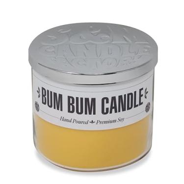 Imagem de S&M Candle Factory Vela Bum Bum ~ Mistura De Cera De Soja E Coco Premium Totalmente Natural ~ Fragrância Brasileira ~ Creme Bum Bum ~ Por (Pote Com 3 Pavios)