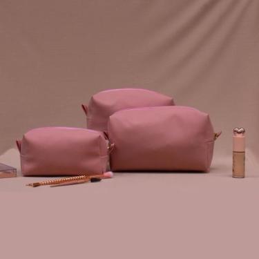 Imagem de Kit Necessaire 3 Peças Feminina Luxo Organizador de Viagem Multiuso Ma