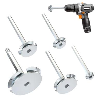 Imagem de TVIOX Protetor de encaixe de PVC, ferramenta de alargador de tubo de 5 peças para remover SCH 40 do cubo, 3,5 cm, 1,25 cm, 5 cm, cabeça de 7,5 cm, conjunto de economia de soquete de broca para