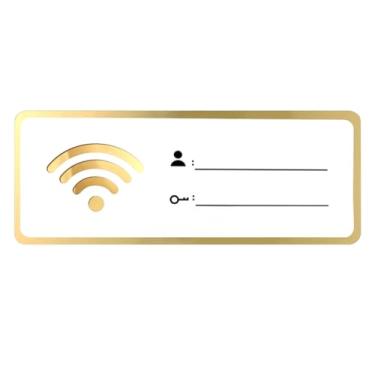 Imagem de Sinal de senha WiFi acrílico sinal de cobertura de rede autoadesivo placa de parede sinal WiFi para escritório em casa, café, loja, hotel, restaurante (10 × 25 cm)