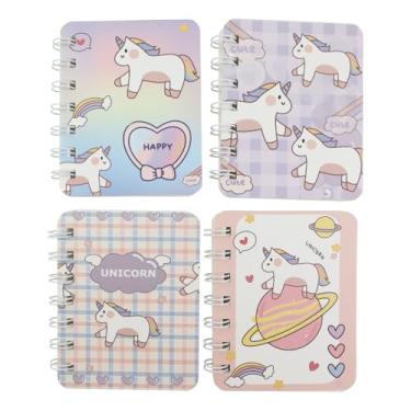 Imagem de Aacehlh 4Pcs Small Spiral Notebooks,Ruled Pages 80 Sheets(160 Pages) Pocket Notebooks,3.14 x4.13 Inch Mini Memo Notepads (Unicorn)