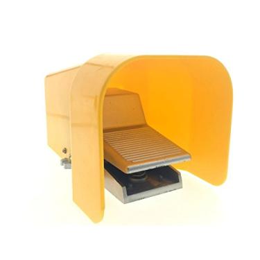 Imagem de YXQ Pedal de 2 posições 5 vias controle de válvula pneumática momentânea com capa protetora e trava de interruptor de ar prateado