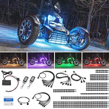 Imagem de LEDGlow Kit de iluminação subluminosa de LED avançado de milhões de cores de 20 peças compatível com Can-Am Ryker - Característica de luzes de freio - Caixa de controle à prova d'água - Tiras