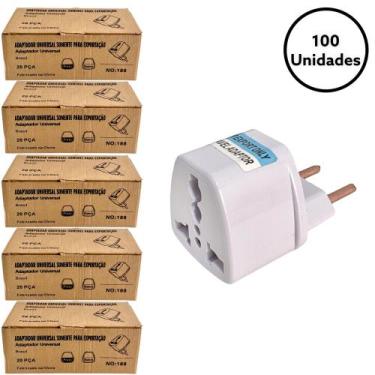 Imagem de 100 Adaptador Tomada Universal Padrão Europeu Uk Para Brasil
