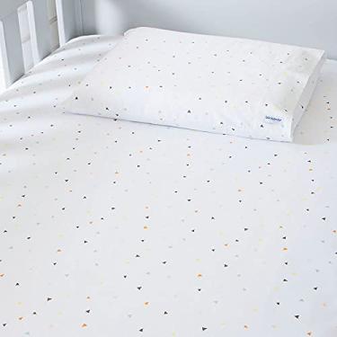 Imagem de Biramar Baby Lencol Berco Com Elastico E Fronha Estampado New York Mini Triangulo Colorido Colorido