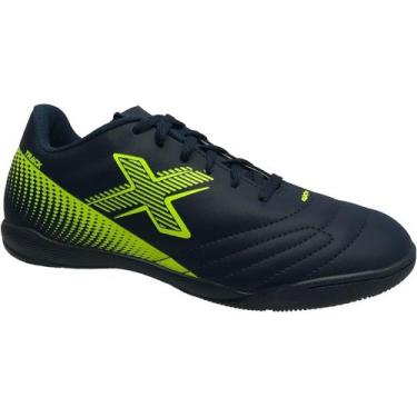 Imagem de Chuteira Oxn Futsal Track Fit Strike Adulta, Marinho, Lima, 41