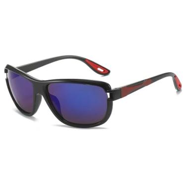 Imagem de Óculos de sol vintage punk da moda, feminino e masculino, luxuoso, esportivo, para ciclismo, UV400 (preto e azul)