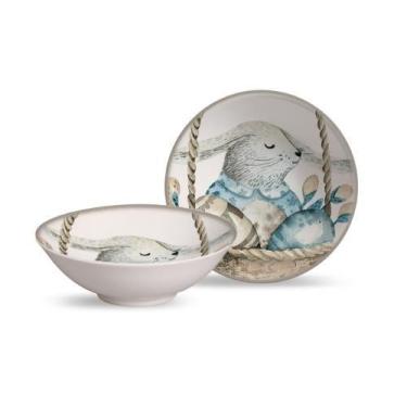 Imagem de Conjunto 6 bowls decorados Coelho 300ml - Alleanza Cerâmica