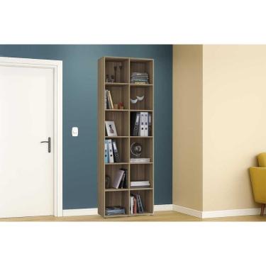 Imagem de Estante Livreiro Solteiro Caracol c/ 12 Nichos Castanho - Politorno