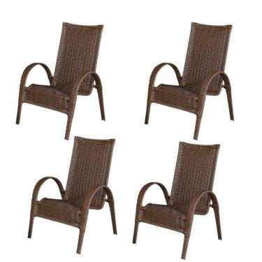 Imagem de Kit 4 Cadeiras Paris Area Externa, Jardim Junco Bronze