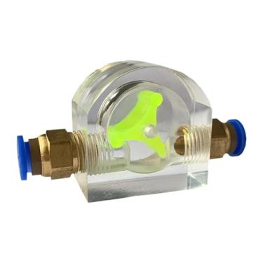 Imagem de KiBcsLic Indicador de Fluxo de água de 8 Mm Medidor de Fluxo de Acrílico Ferramenta de Medição de Escritório Refrigeração Líquida para Computador, Type a, Tamanho real