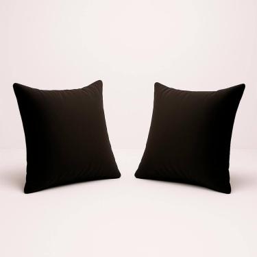 Imagem de Kit 2 Almofada 42cm Decorativa Suede Fofinha Sofá E Cadeira Preto
