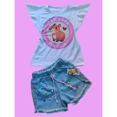 Imagem de Conjuntos jeans infantis da capivara. - MC MODA KIDS, G VESTE 6/8 ANOS