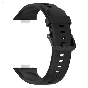 Imagem de Pulseira Silicone Compatível Com Huawei Watch Fit 3 - Poolsy, Preta
