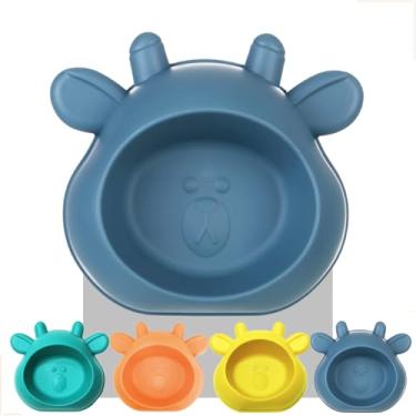 Imagem de Comedouro Pet Plástico Girafinha para Cães e Gatos 250mL – Tigela de Ração e Água – Design Fosco Decorativo – Leve, Resistente e Fácil de Limpar – Base Ampla e Estável | (Azul)
