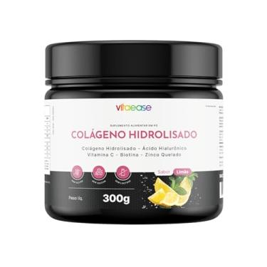 Imagem de Colágeno Hidrolisado com Ácido Hialurônico, Vitamina C e Biotina | Para Pele, Cabelos, Unhas e Articulações – Vitaease (300g, Limão)