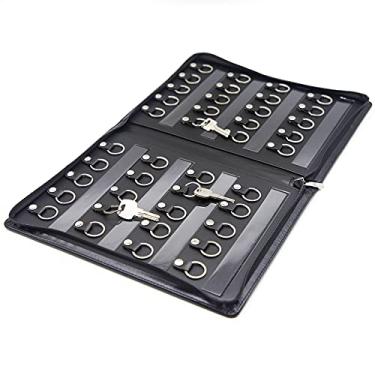 Imagem de OFFIDIX Capa grande com zíper, armário portátil de couro, 40 ganchos para chave, organizador de chaves para gerente e proprietário, adequado para vendas de imóveis, executivos de hotéis, serviço de