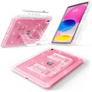 Imagem de CCMAO Capa para iPad A16 11ª geração, capa para iPad 10ª geração, traseira transparente com glitter brilhante, suporte maior, suporte para lápis, capa protetora à prova de quedas para iPad 11/10