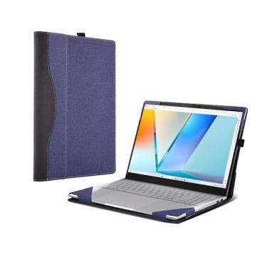 Imagem de Capa para laptop ASUS Vivobook S16 (M5606 M5606NA M5606UA M5606WA M5606KA) [Note outros modelos] Capa protetora de couro PU de 16 polegadas com tudo incluído, capa removível (azul)