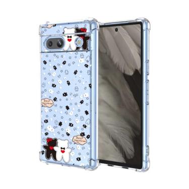 Imagem de OEURVQO Capa para Pixel 7A Google 7A, estampa de urso fofo com desenho animado animal, amortecedor de TPU macio à prova de choque, capa protetora de silicone para celular para Google Pixel 7A, urso do