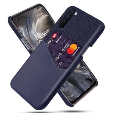 Imagem de Capa para Oneplus nord,Tela e tampa de couro PU,Antideslizante,360°cobertura completa à prova de choque com 1 slot de cartão atrás,Prevenção de queda-Blue