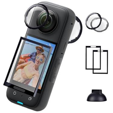 Imagem de ZEQKULW Protetor de tela X4 e protetores de lente premium 360x4 para acessórios Insta360 X4 aventuras ao ar livre, vidro temperado óptico 9H, 98% de transparência, resistente à água e poeira x4 insta