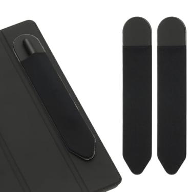 Imagem de PATIKIL Suporte de lápis para Stylus, 2 peças de estojo elástico adesivo para caneta, bolsa, bolso elástico, acessórios para tablet, notebook, atividades ao ar livre, preto