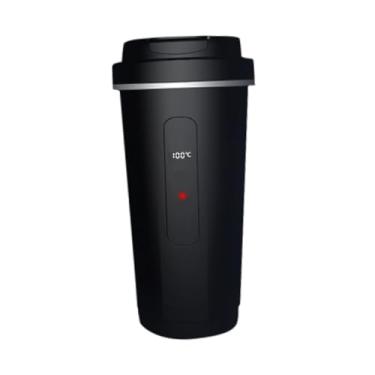 Imagem de YWJLQH Chaleira térmica para carro, aquecedor de copo isolado à prova de vazamentos, caneca portátil aquecida para carro, copo elétrico de água para viagens
