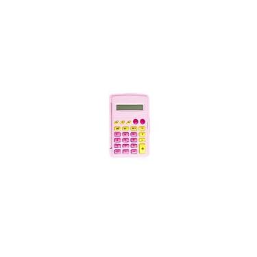 Imagem de Calculadora De Bolso 8 Dig. Rosa Flip Flor C/Bat. - LEONORA
