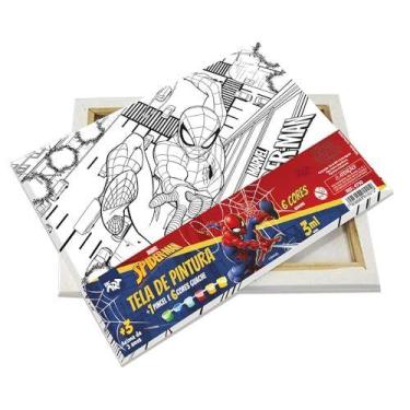 Imagem de Brinquedo Para Colorir Spider-Man Tinta Guache C/Tela - DAC