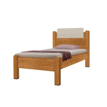 Imagem de Cama Solteiro Pés Reforçados Para Colchão 188x088 Cabeceira Moderna De