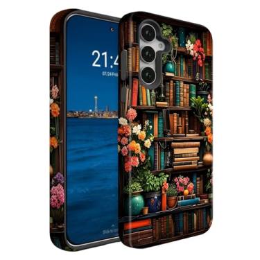 Imagem de Compatível com Samsung Galaxy A15 5G, capa protetora 2 em 1 de camada dupla resistente à prova de choque, estante de flores