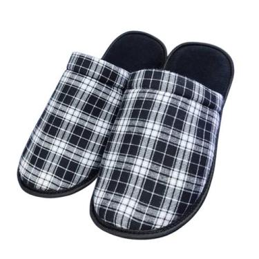 Imagem de Pantufa masculina chinelo de quarto xadrez do 37 ao 48 confortável que
