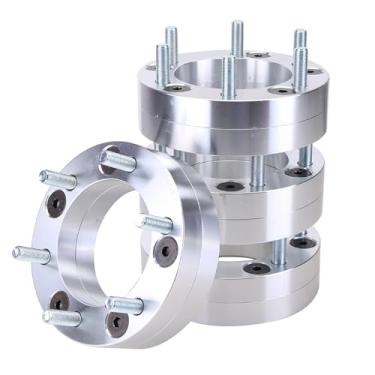 Imagem de Alikali 4 peças 5 x 5,5 a 6 x 5,5 espaçadores de roda 5 cm com 6 pinos para Ram 5 x 139,7 mm a 6 x 139,7 mm adaptadores de roda centralizada com pinos de 1/5.1 cm x 20 adaptadores espaçadores de roda
