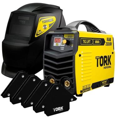 Imagem de Kit Maquina Solda Inversora Kab 250 + 4 Esquadros + Máscara