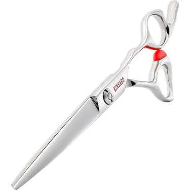 Imagem de Tesoura de corte de cabelo profissional de 15 cm, tesoura de barbeiro, afiada, japonesa, 440c, aço inoxidável, bloco de parada laranja para cabeleireiro, barbeiro ou uso doméstico KINSARO